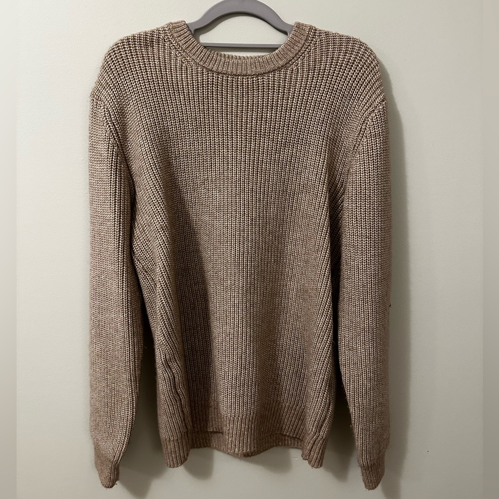 Tan Crewneck Knit Sweater - Picture 3 of 9